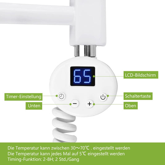 S'AFIELINA Heating Element with Thermostat for Bathroom Towel Warmer 300 watts European Plug White
