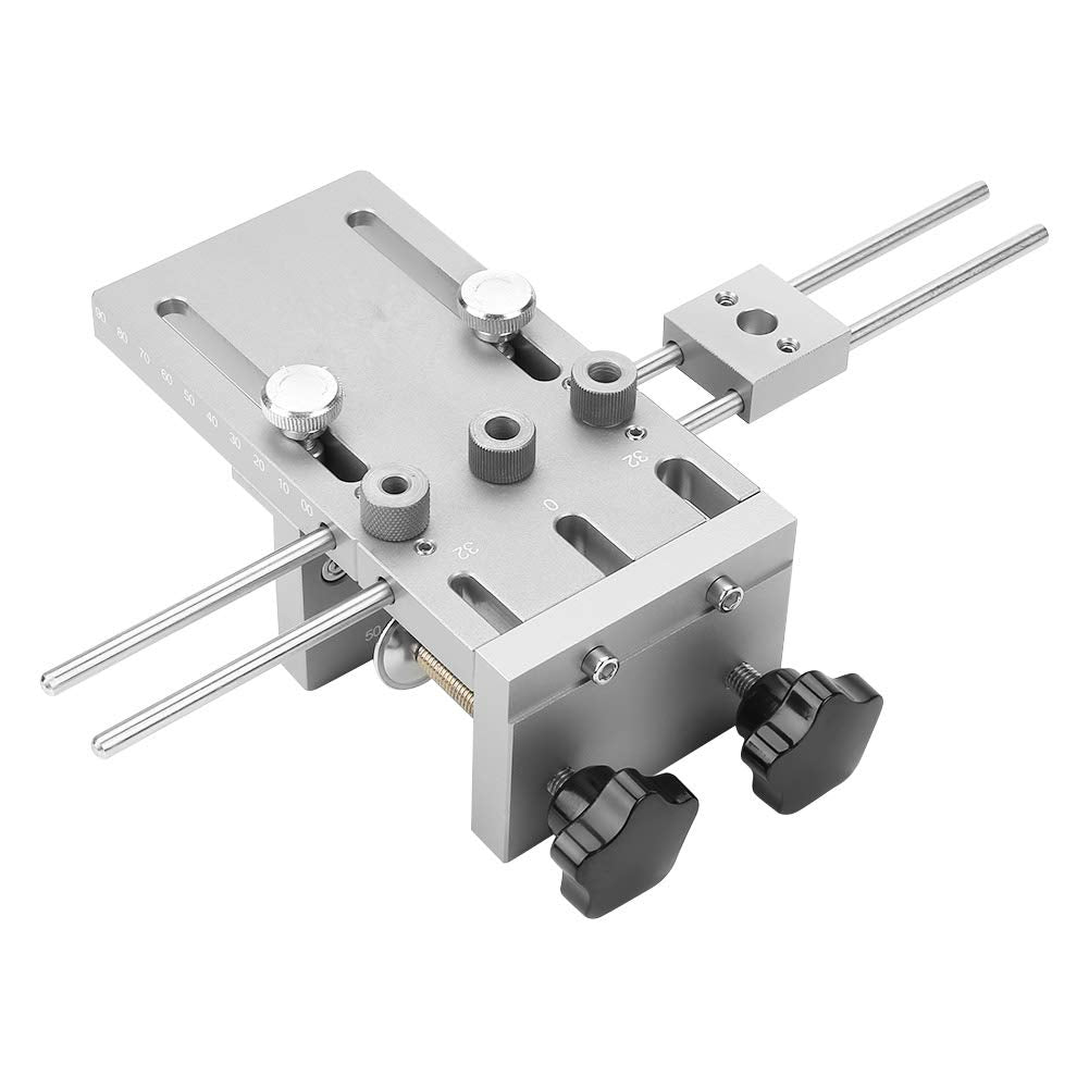 Dowel Jig, 3 in 1 6/8/10/15mm High Precision Woodworking Self-centering Doweling Jig Drill Guide Locator Kit, equipped with a special clamping plate.