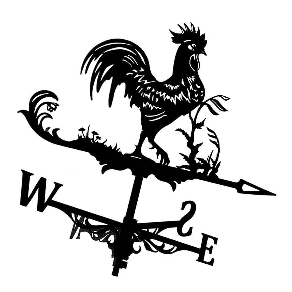 Metal weathervane decoration, wind direction indicator, and stainless steel direction indicator metal jewelry gift for outdoor rooftop garden. Weathervane garden stake measuring tool for roof mounting.