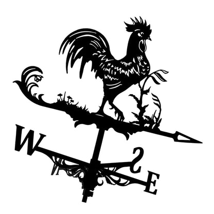 Metal weathervane decoration, wind direction indicator, and stainless steel direction indicator metal jewelry gift for outdoor rooftop garden. Weathervane garden stake measuring tool for roof mounting.