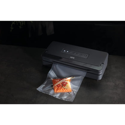 AEG A6-1-6AG vacuum sealer / fast and automatic food vacuuming / preserving nutrients / double sealing / Pulse function / Wet & Dry mode / BPA-free / gray