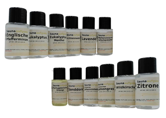 Great Moments 12 x 20ml Sauna infusion concentrate "Classic" with pure and natural essential oils - the exclusive set for trying out and gifting.