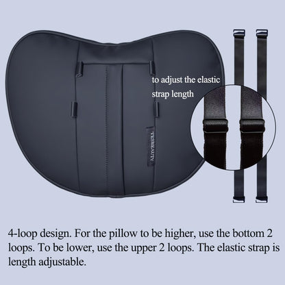 TANOLA Tesbeauty Tesla headrest cushions, neck pillows, unique design, genuine Nappa leather, Black, 2 pack, Rest
