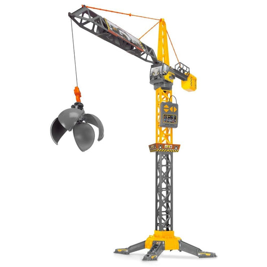 Dickie Toys - Mighty Crane (110 cm) - large toy crane with 360° rotation & wrecking ball including grip function, play crane for children aged 3 years and older with cable remote control.