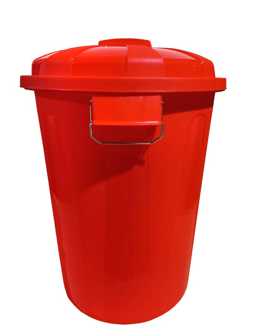 Jardin202 Plastic Trash Can with Lid, for storage and recycling (100 liters, Red)