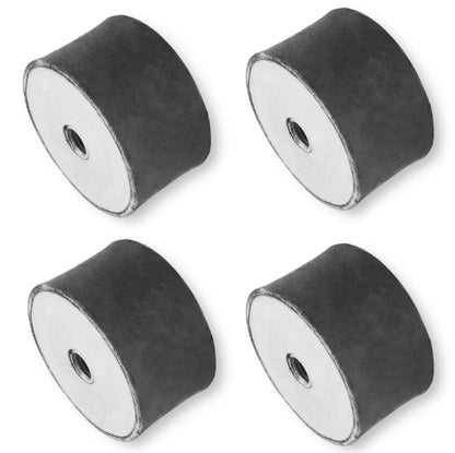 4x Rubber buffers anti-vibration mountings silent blocks machine feet metal thread ((P) M12 inner L & R 65x35mm)