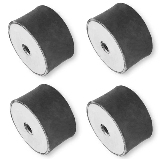 4x Rubber buffers anti-vibration mountings silent blocks machine feet metal thread ((P) M12 inner L & R 65x35mm)