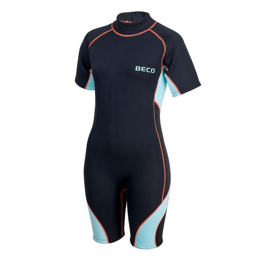 Beco shorty wetsuit for women made of 3 mm CR neoprene, warm ladies' wetsuit with UV protection UPF 50+ and convenient back zipper - in size XL.