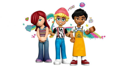 LEGO Friends Heartlake City Café, kids' toy, bakery playset, gift idea for girls and boys ages 6+, includes 3 minifigures and a dog figure 42618