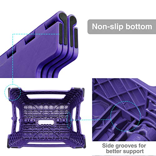 HOUSE DAY 22cm Folding Step Stool - Foldable Kids Stool Folding Chair Foldable Kids Stool Foldable, Foldable Stool Foldable Foldable Stool Foldable Kids Footstool (Purple)