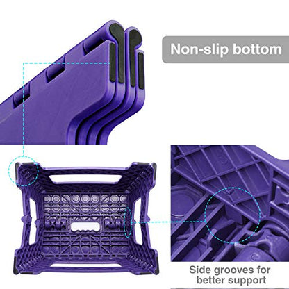 HOUSE DAY 22cm Folding Step Stool - Foldable Kids Stool Folding Chair Foldable Kids Stool Foldable, Foldable Stool Foldable Foldable Stool Foldable Kids Footstool (Purple)