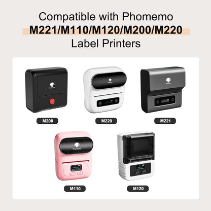 Phomemo M110 Round Transparent Self-Adhesive Labels for Phomemo M110/M220/M221/M200/M120/M100/M108/M150/M250/M260 Label Printers 1.57" x 1.57" (40x40 mm), 200 labels/roll (Transparent)