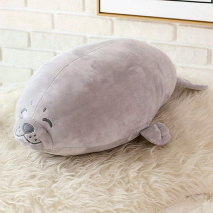 Seal plush toy 40cm, Seal stuffed animal cushion, Soft cushion doll for children girlfriend, cute fluffy stuffed animal, filled plush plush toy decorative cushion plush toy gifts