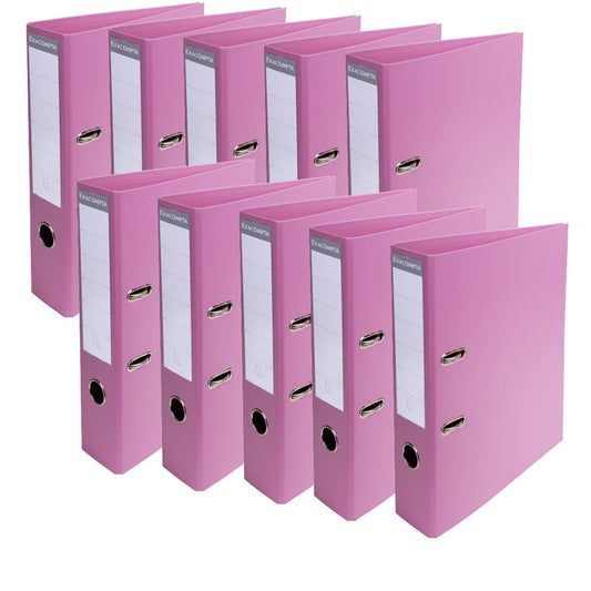 Exacompta 53755E 10-pack Premium PVC Binder Prem'Touch Pastel. 7 cm wide DIN A4 ring binder file folder office folder plastic folder slit folder Pink