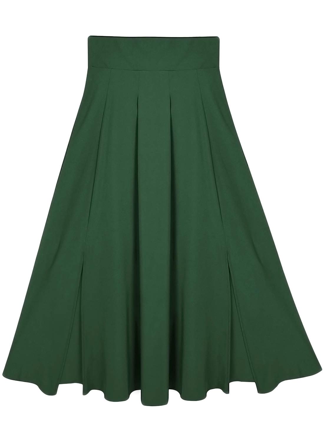Dark green women's traditional skirt high waist midi A-line long wide elegant traditional festive maxi skirt with slit pockets pleated skirt pleated skirt lightweight beach skirt summer skirt S
