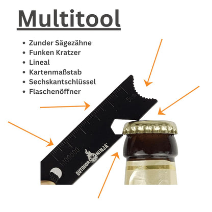 OUTDOOR NINJA Fire Steel The Legend XXXL Bushcraft fire striker for hiking, outdoor, trekking, camping and other outdoor hobbies including multifunctional scraper, the perfect survival gear.