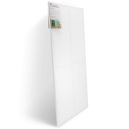 Set of 2 artist canvases for painting, each 60x120cm. The blank, white canvas is made of 100% cotton and stretched around FSC® wooden stretcher bars with 17mm thickness, 280gsm, double primed in white.