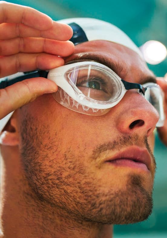 ARENA Air-Speed Adult Swim Goggles with Wide Lenses, UV Protection, 3 Interchangeable Nose Bridges, Air Seals Seals, Anti-Fog Coated Lenses.