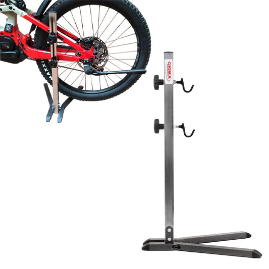 Gioma Bikestand Unisex-Adult Stilo Gc 215-00 Bicycle rear fork parking stand, rear fork stand, chromed, hammered grey paint finish, mm 380 x 360 x h 630