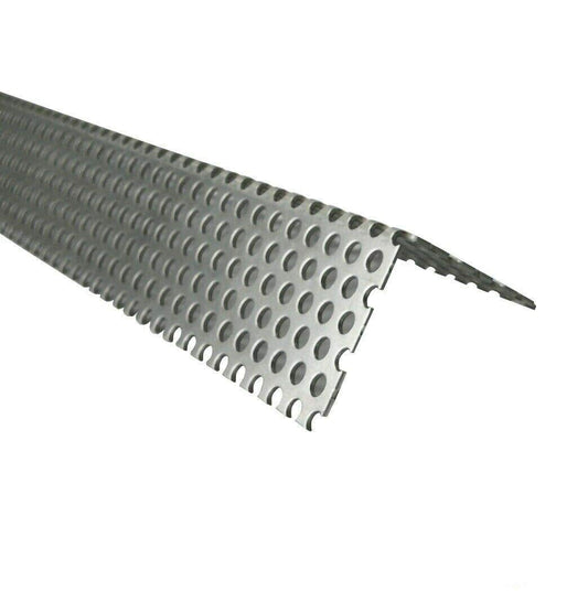 Aluminum profile with L-perforated sheet, 2000mm aluminum corner, exterior decor 150x150 mm leg inside dimension made of aluminum perforated sheet Rv 5-8 natural, 1.5mm thick L profile RV 5/8, Aluminum L profile