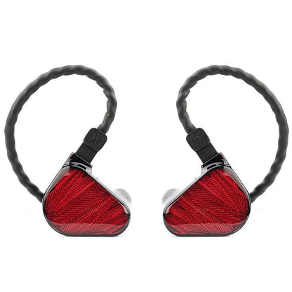 TRUTHEAR x Crinacle Zero: Red dual dynamic driver on-ear headphones with 0.78 2-pin cable.