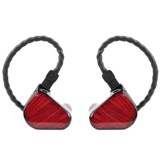 TRUTHEAR x Crinacle Zero: Red dual dynamic driver on-ear headphones with 0.78 2-pin cable.