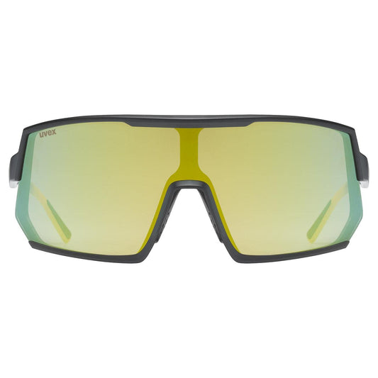 Uvex sportstyle 235 - sports glasses for women and men - 100% UVA, B, C protection - pressure-free fit & perfect grip - sunbee-black matt/yellow - one size
