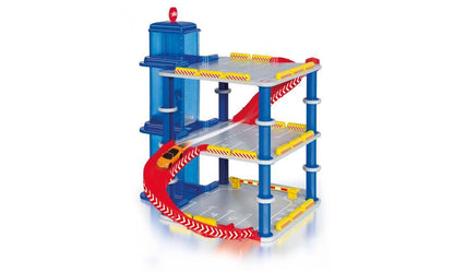 siku 5505, parking garage including vehicle (metal), plastic, multicolor, many features, quick assembly and disassembly.