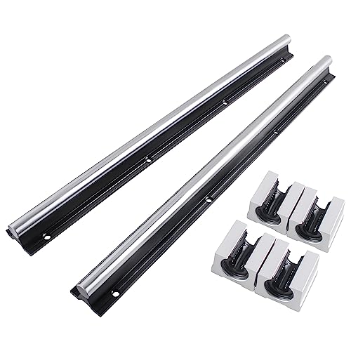 CNCMAN SBR16 Linear Guide 1000mm 2 Pieces SBR16-1000mm Linear Rail with SBR16UU Slide Block, M5*20 Screws, Locking Handle, Allen Key, linear rails linear guides for CNC machines.