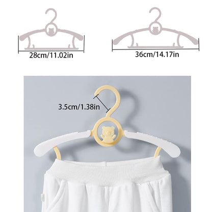 HGYZE Baby Growing Clothes Hangers for Kids, Stackable Hanger + Hooks + Pants Stand, Non-slip Baby Hangers Children's Hangers for Kids Clothes Wardrobe, Space Saving (Color) 20 Pieces