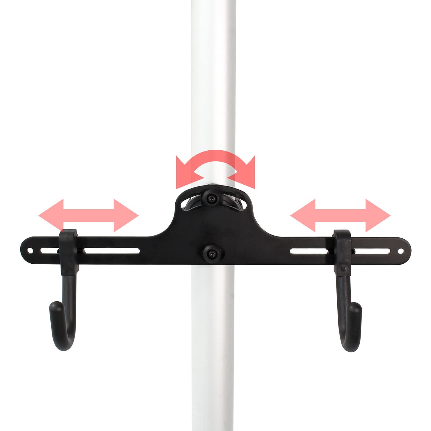 Wiltec telescopic bike rack for 2 bikes each 20kg 160-340cm, compact bike stand, adjustable hanging system with 360° support arms.