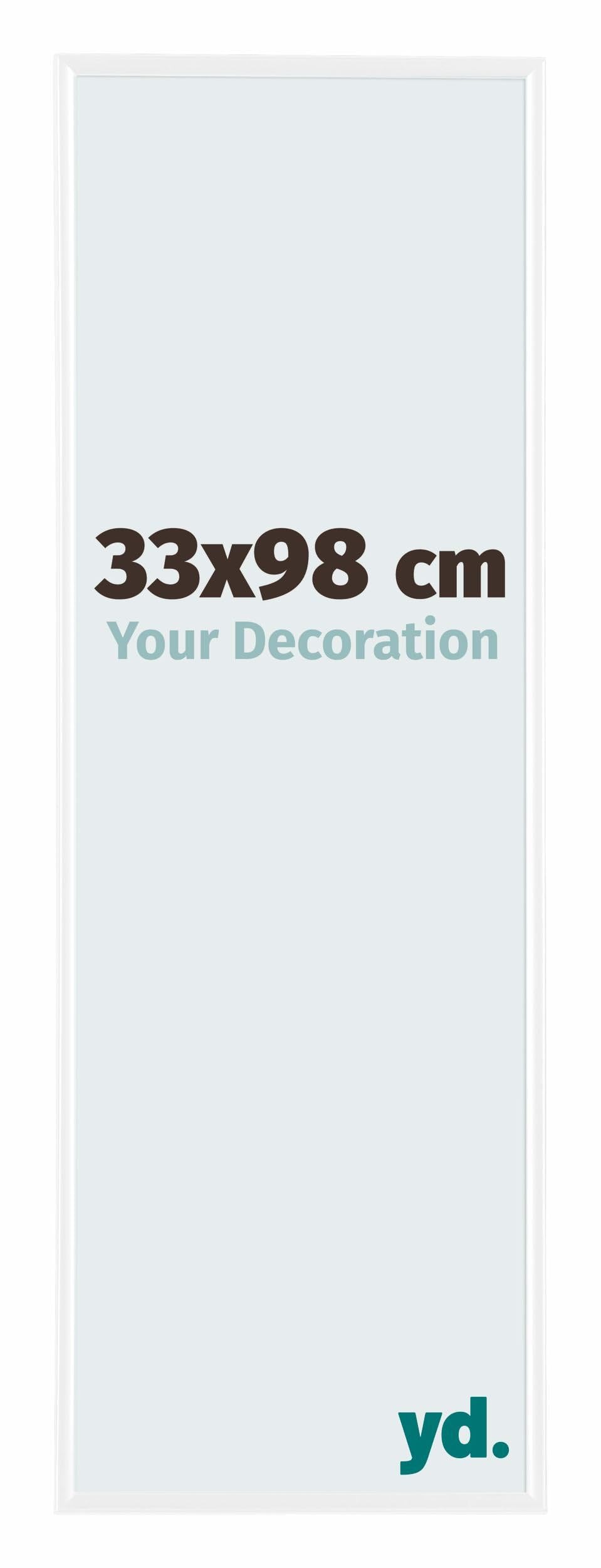 Your Decoration - Picture frame 33x98 cm - White high gloss - Plastic frame with acrylic glass - Anti-reflective - 33x98 frame - Evry