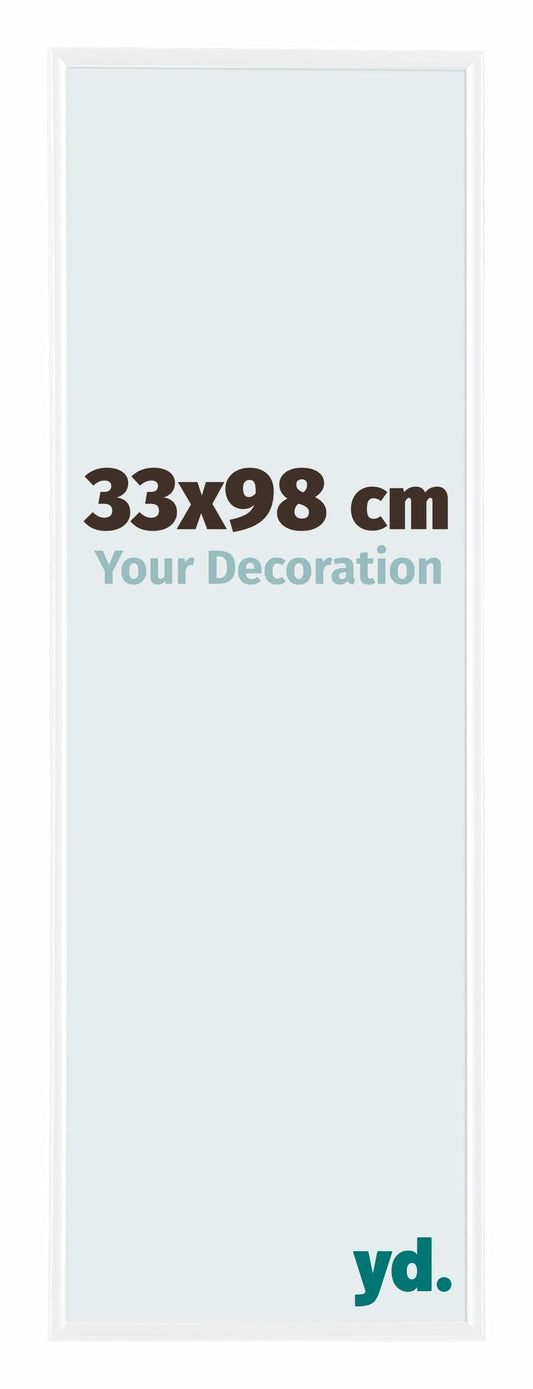 Your Decoration - Picture frame 33x98 cm - White high gloss - Plastic frame with acrylic glass - Anti-reflective - 33x98 frame - Evry