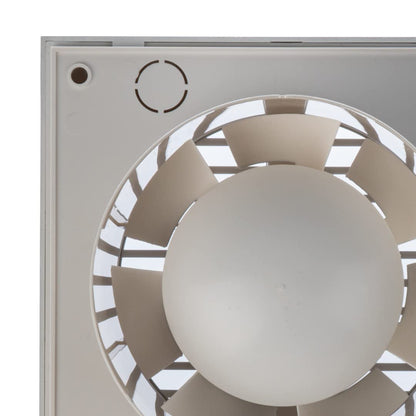 EUROPLAST Ø 150mm bathroom fan with humidity sensor and timer. Quiet plastic ventilator in silver.
