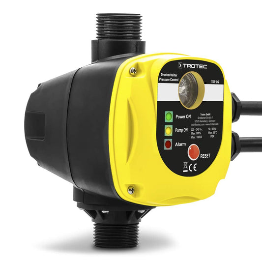 TROTEC Electronic Pressure Switch TDP DS - Pump Control Pressure Monitor - for water pumps, domestic water system, garden pumps max. 10 bar, without plug