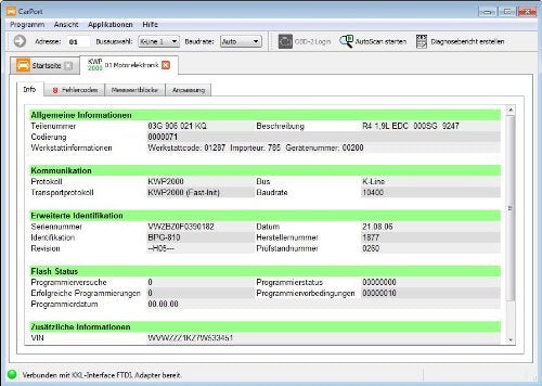AutoDia K509 for CarPort software CAN UDS or KKL USB diagnostic interface