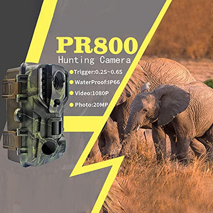 icefox Trail Camera 20MP 1080P Full HD Trail Camera with Motion Sensor Night Vision IP66 Waterproof for Wildlife Monitoring