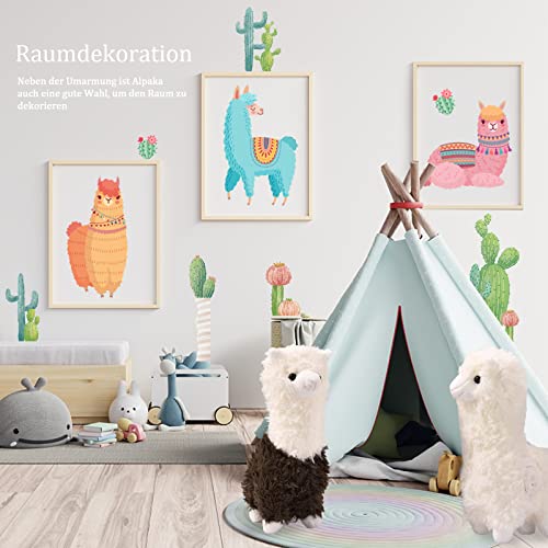 Alpaca plush toy, standing alpaca stuffed animal, cuddly alpaca, llama plushie gift for kids girls boys (.45cm, brown)