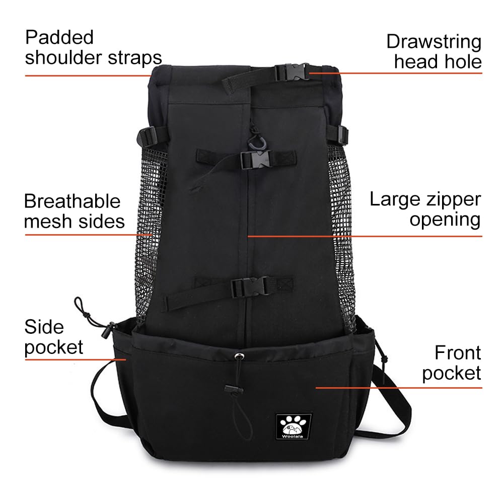 1-25 kg dog carrier with drawstring, ventilated pet backpack for small to medium dogs, daily puppy carrier for walks, outdoor, safety, convenient, lightweight.