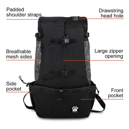 1-25 kg dog carrier with drawstring, ventilated pet backpack for small to medium dogs, daily puppy carrier for walks, outdoor, safety, convenient, lightweight.
