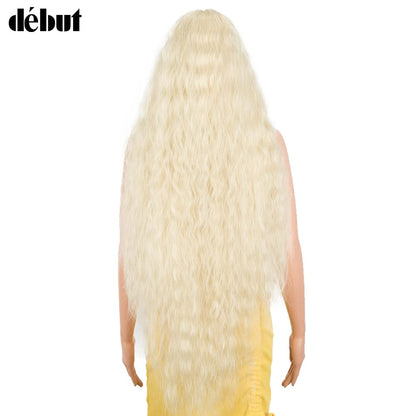 DEBUT Lace Front Wig Super Long Wavy Wig for Women 104cm 280g Synthetic Heat Resistant Fiber 130% Density (104cm, 613)
