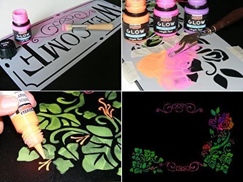 Zita's Creative Acrylic Paint Set 8x30ml - Glow in The Dark, Fluorescent Paint, Craft Paint, Acrylic Paint