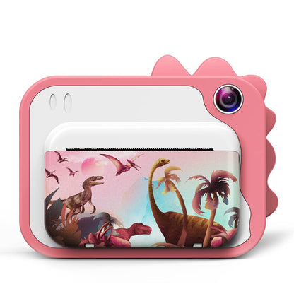 Children's camera, digital camera instant print camera 1080P 2.4 inch screen video camera black and white photo camera with 32GB memory card, 3 rolls of printing paper, 5 colored brush pens gift for children
