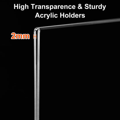 Srvnpioy 10 pieces A5 table stands T stand for photos, menu cards, A5 table-top advertising stand menu card holder A5 made of clear acrylic for restaurant, store, school, cafe shop, hotel.