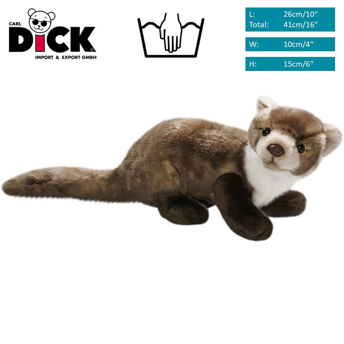 Carl Dick pine marten, plush toy, cuddly toy approx. 26cm, 41cm with tail 2682
