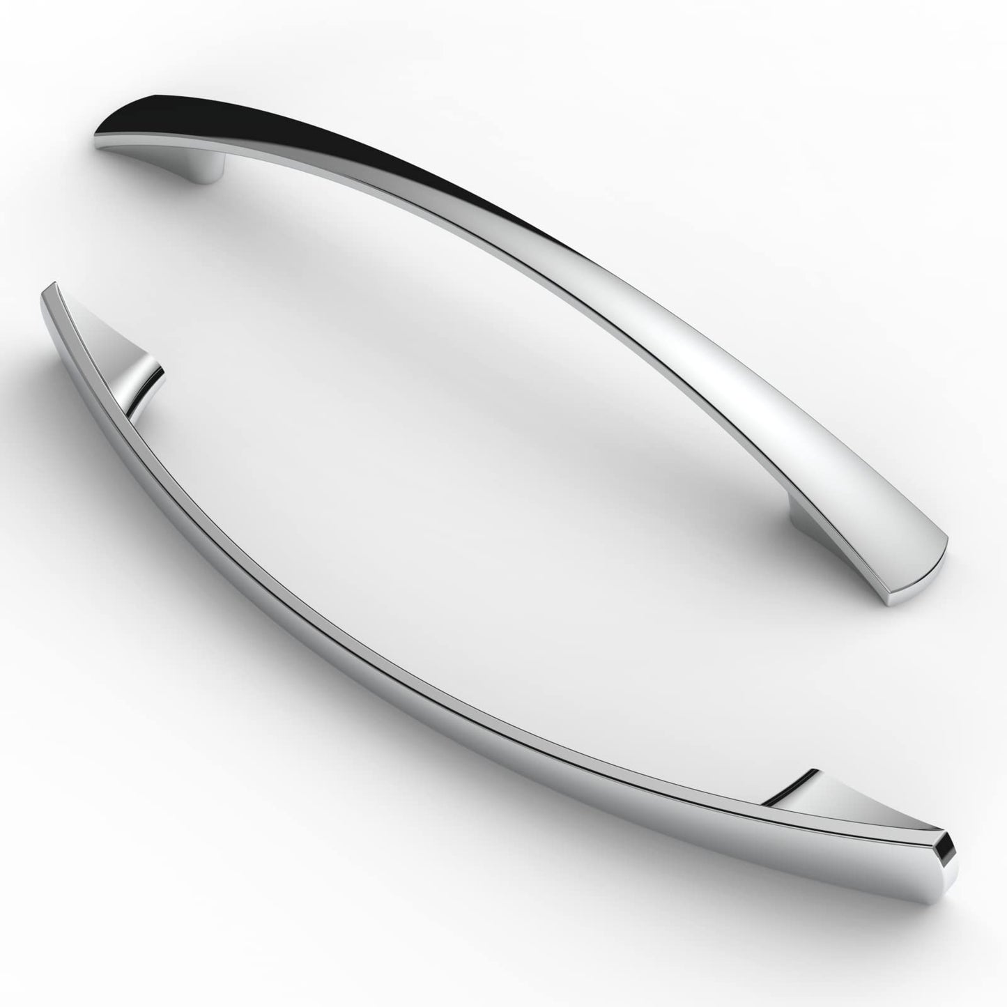 FURNIWARE 10pcs Furniture Handles, 128mm Hole Spacing Cabinet Handles Kitchen Handles for Cabinets and Drawers - Chrome
