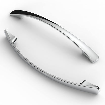 FURNIWARE 10pcs Furniture Handles, 128mm Hole Spacing Cabinet Handles Kitchen Handles for Cabinets and Drawers - Chrome