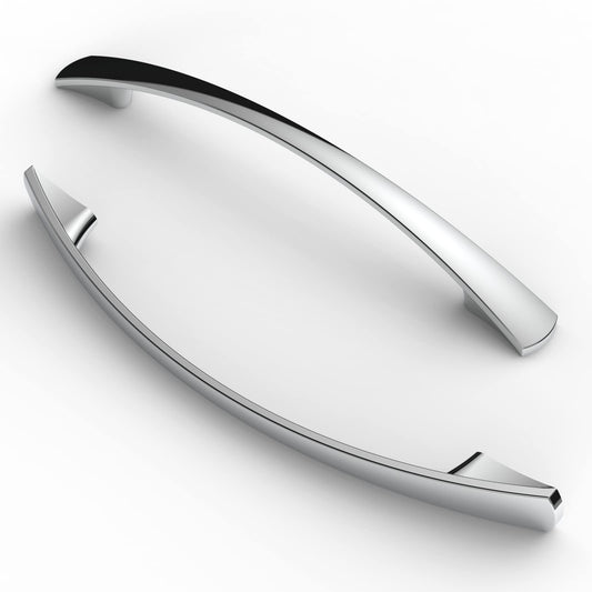 FURNIWARE 10pcs Furniture Handles, 128mm Hole Spacing Cabinet Handles Kitchen Handles for Cabinets and Drawers - Chrome