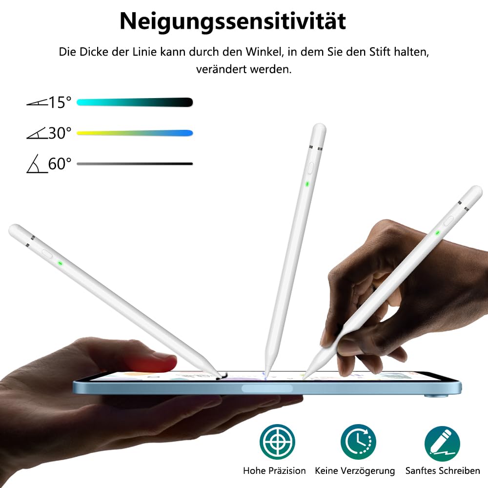 Pencil 1st generation for iPad (2018-2025): with USB-C fast charging capability & tilt sensitivity. Stylus for Nintendo DS. Compatible with iPad 6/7/8/9/10/11, Air 3/4/5/M2/M3, Mini 5~7, Pro 11"/12.9"/M4.