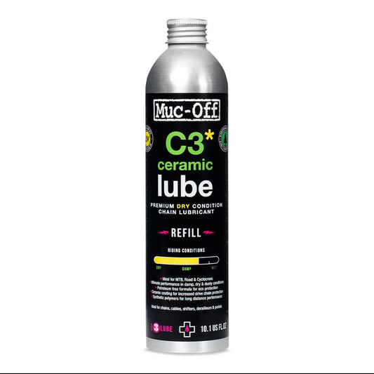 Muc-Off C3 Ceramic Dry Chain Lube Bike, 300 ml - Premium lubricant for chains, chain spray bike, with UV tracer dye - For dry and dusty conditions.